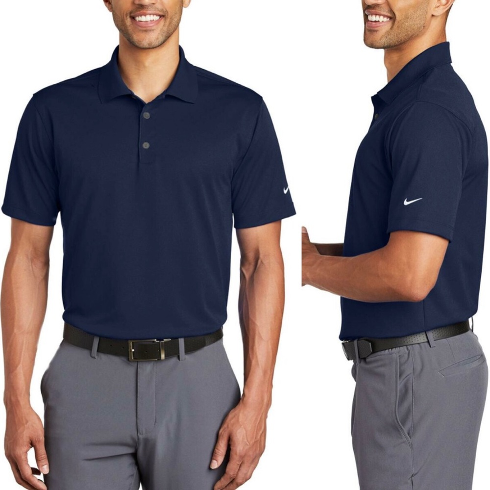 Nike Golf Dri Fit Navy Blue Athletic Active Polo Shirt